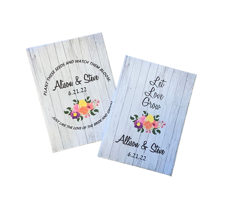 Wood Floral Baby Shower Seed Packets
