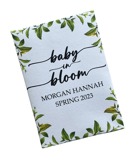 NEW Greenery Leaves Baby Shower Seed Packets