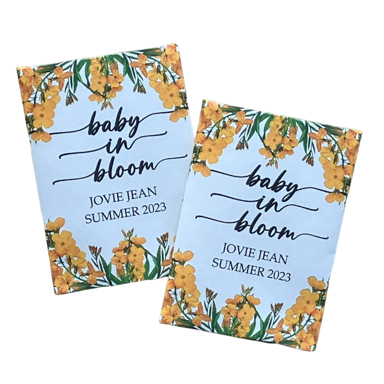 NEW Yellow Flowers Baby Shower Seed Packets