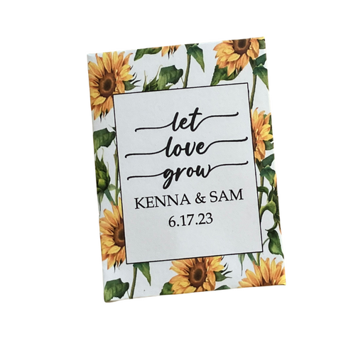 NEW Sunflower Background Wedding Seed Packets