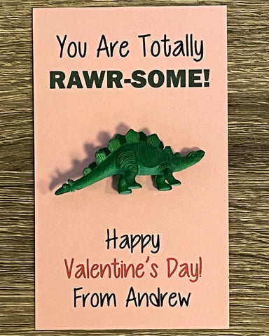 Dinosaur valentine cards - Dinosaur party favors
