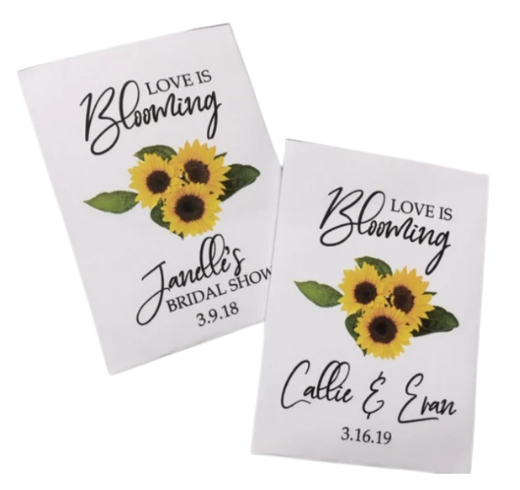 wildflower seeds for wedding favors sunflower wedding seed packets – Favor Universe