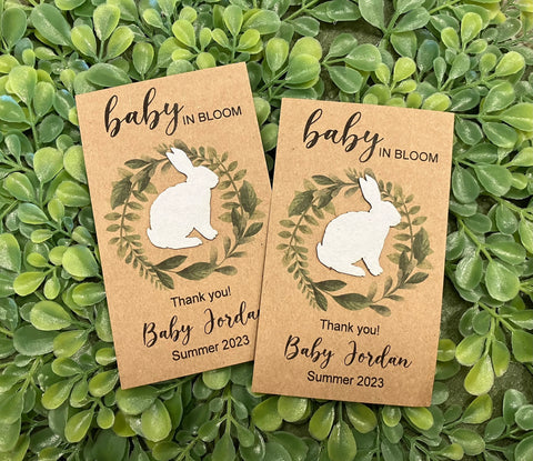 Plantable woodland baby shower favors