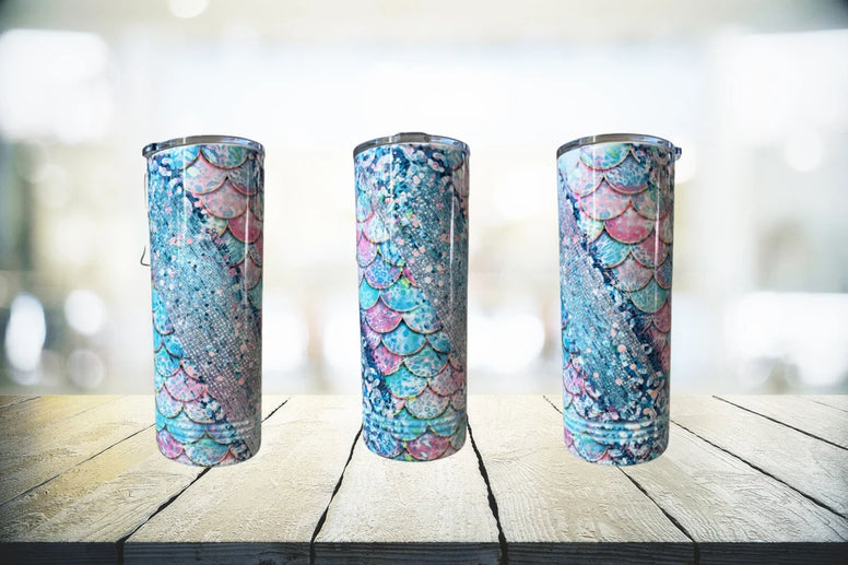 22 oz skinny tumbler - Mermaid Tumbler design