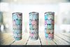 22 oz skinny tumbler - Colorful Cats design