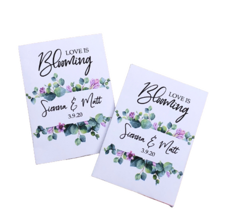 Eucalyptus Garland Wedding Seed Packet Favors Purple