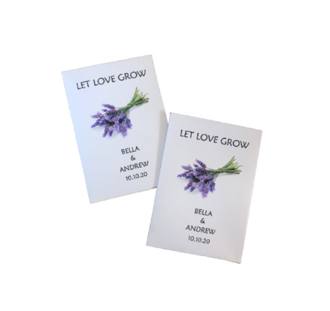 Lavender Bunch Design Wedding Seed Packet Favors
