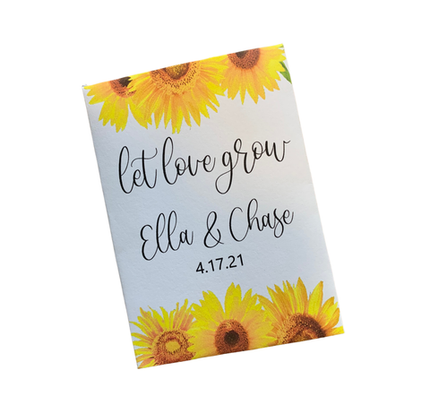 Sunflower Border Wedding Seed Packets