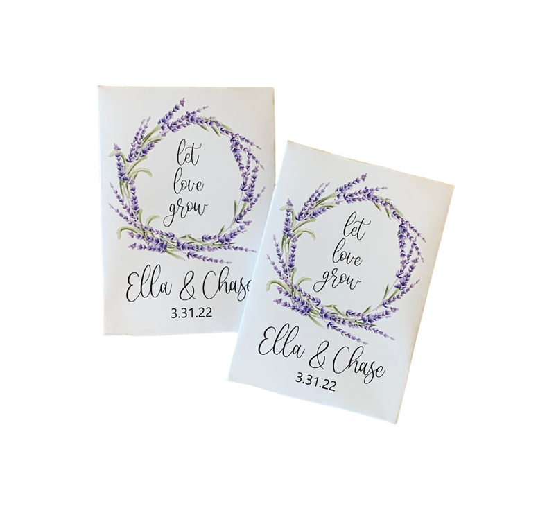 Lavender Wreath Wedding Seed Packets