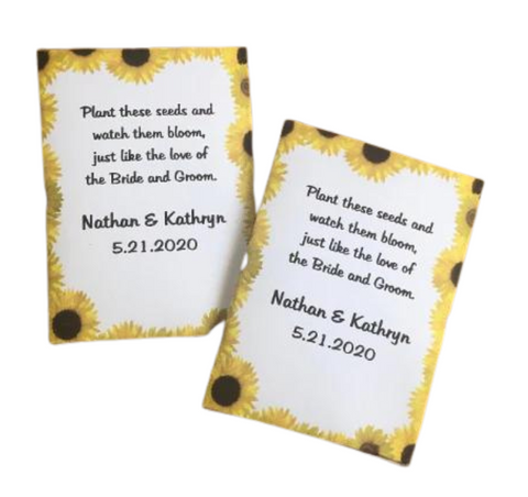 Sunflower Border Wedding Seed Packets