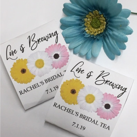 bridal daisy tea party favors,