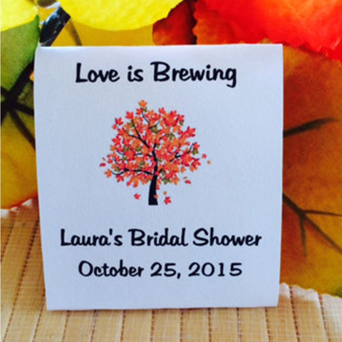 Fall Trees Bridal Shower Tea Packets