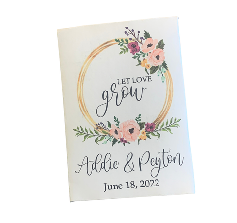 Pink Floral Wedding Seed Packets