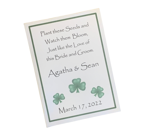 Irish Shamrock Wedding Seed Packets