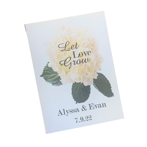 White Hydrangea Wedding Seed Packets