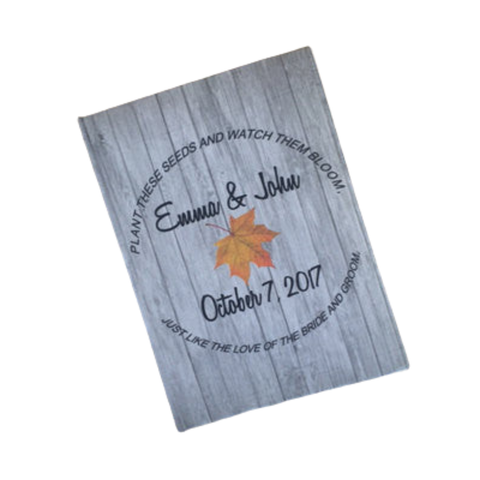 Rustic Fall Leaf Wedding Seed Packets