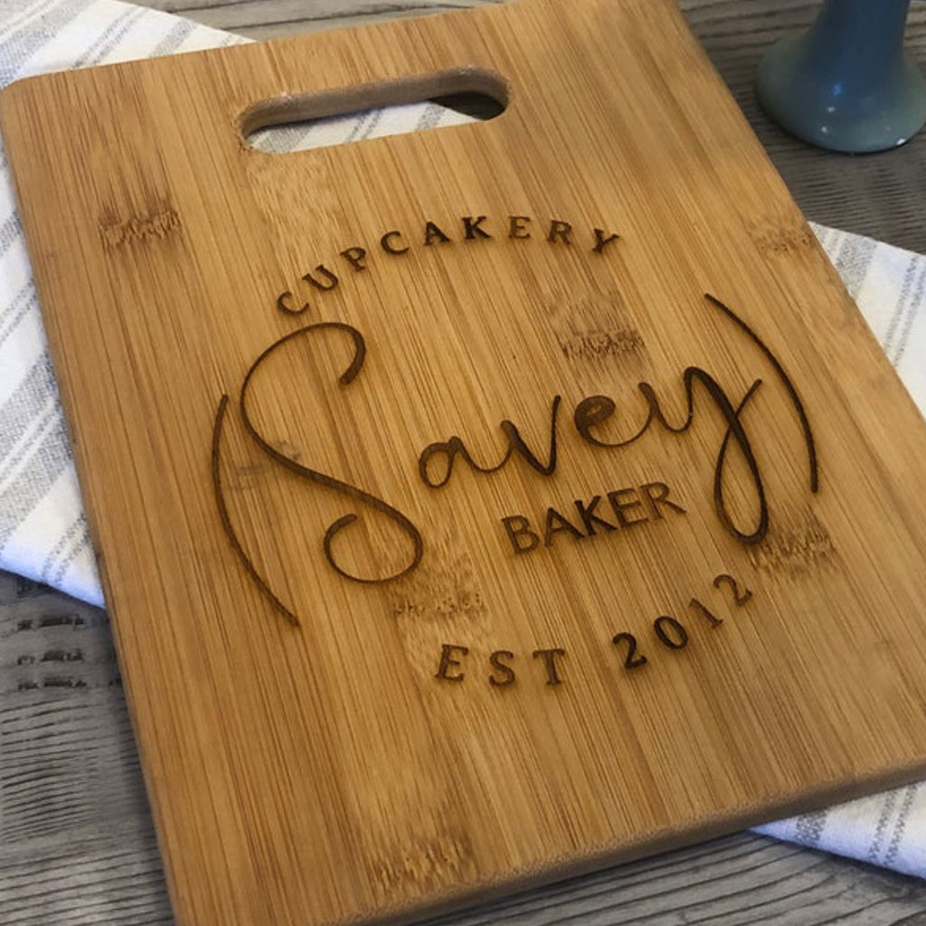 Business Corner Logo Handle Cutting Board