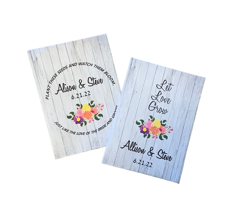 Wood Floral Baby Shower Seed Packets