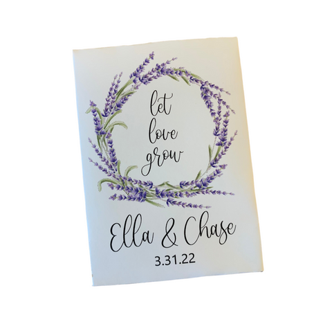 Lavender Wreath Wedding Seed Packets