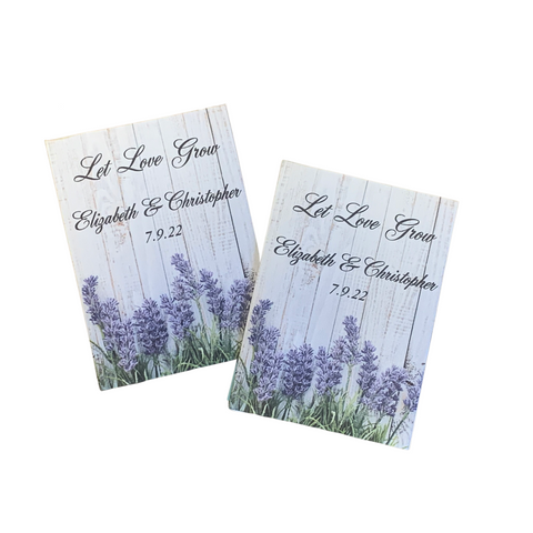 Lavender Wedding Seed Packet Favors Purple