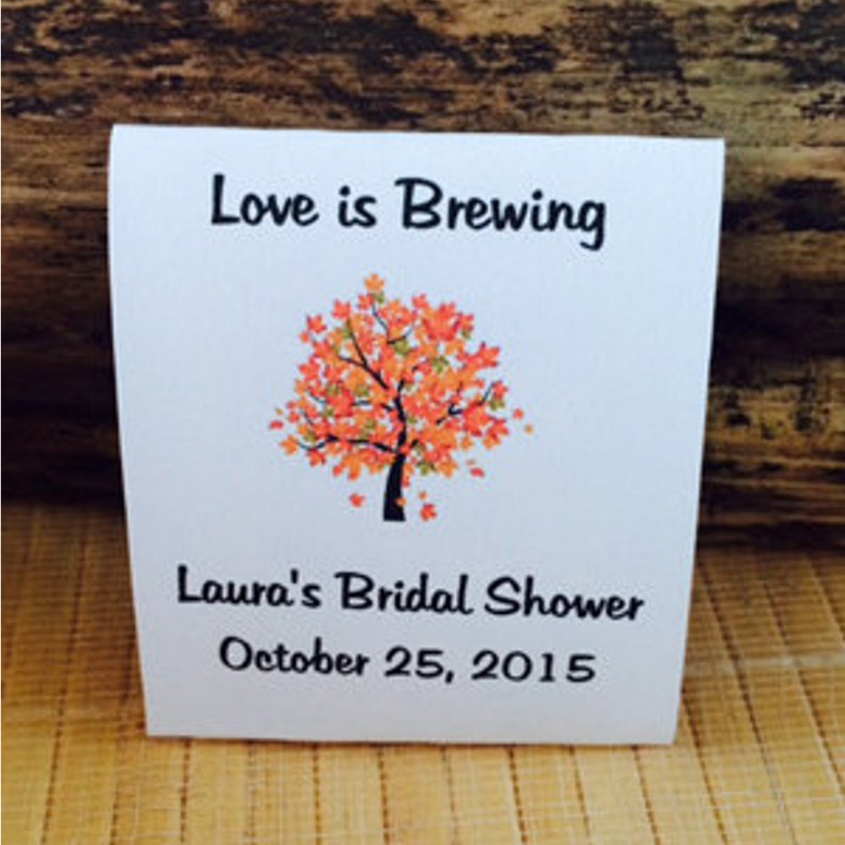 Fall Trees Bridal Shower Tea Packets