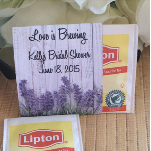 Lavender Bridal Shower Tea Packets - Favor Universe