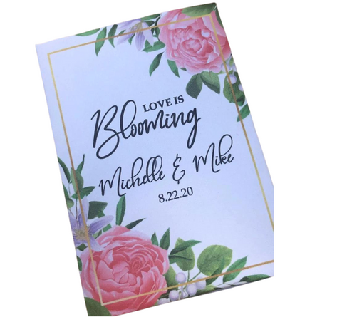 pink rose wedding seed packets flower favors