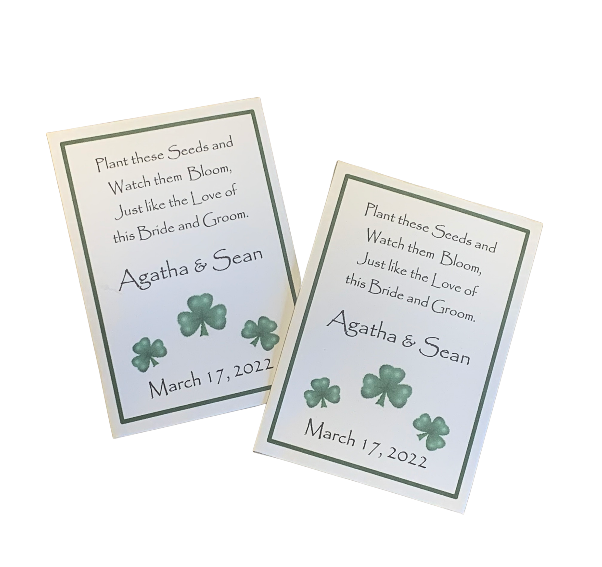 planting shamrock seeds Irish Shamrock Wedding Seed Packets – Favor Universe