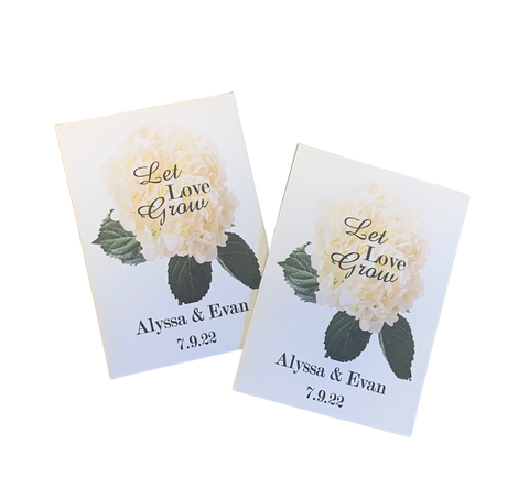 White Hydrangea Wedding Seed Packets