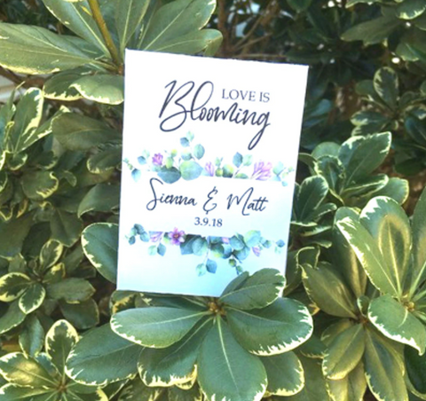 Eucalyptus Garland Wedding Seed Packet Favors Purple