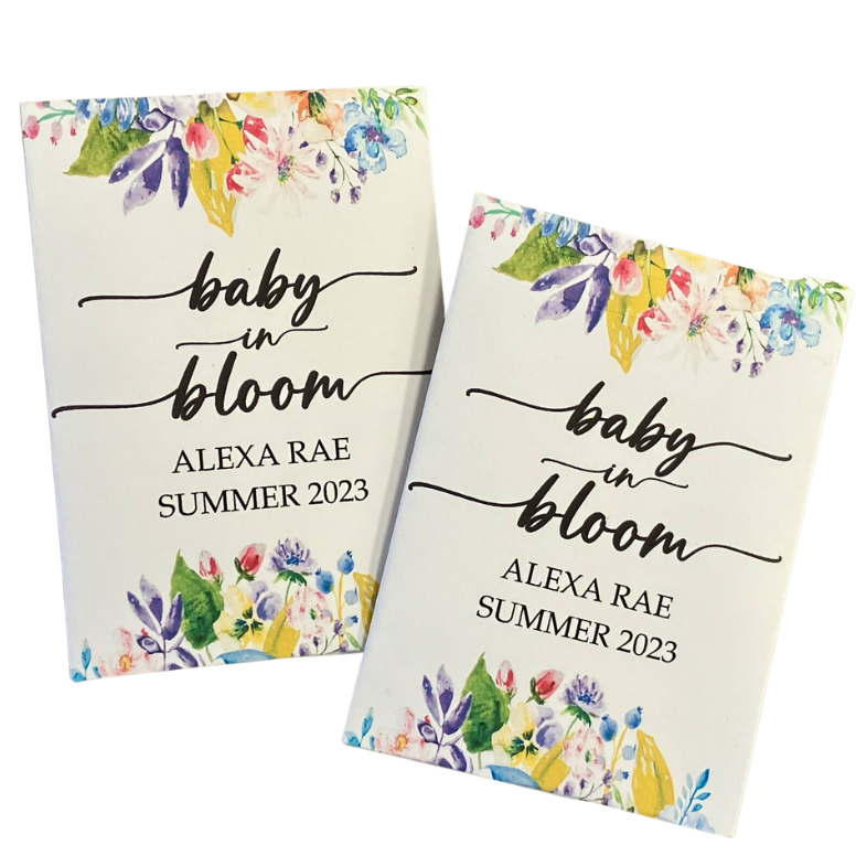 NEW Colorful Flowers Baby Shower Seed Packets