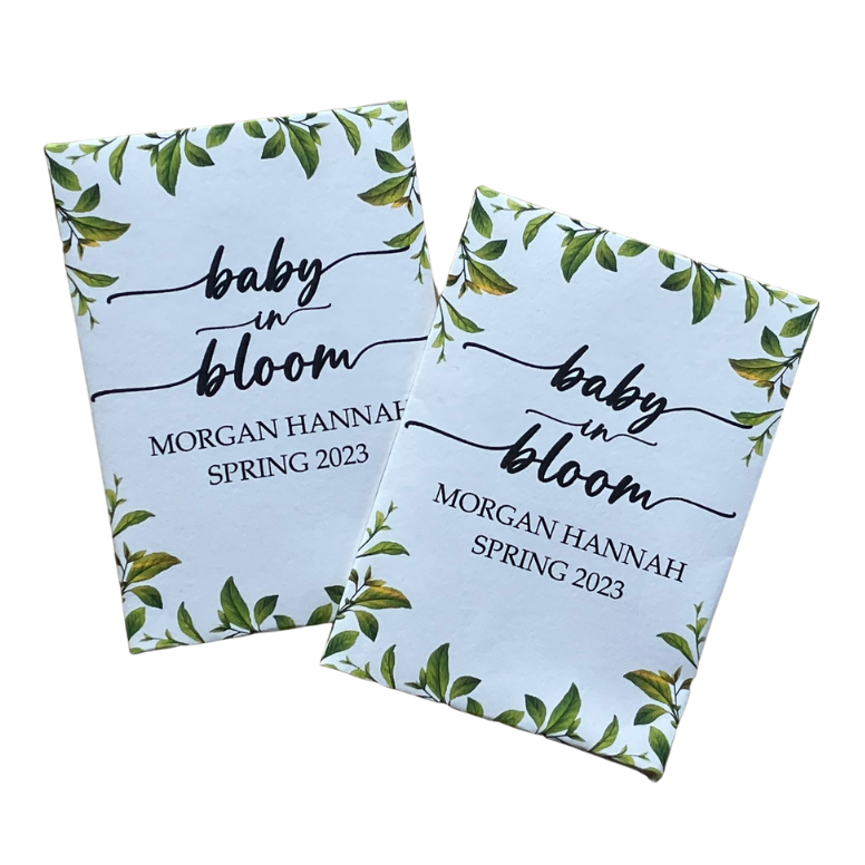NEW Greenery Leaves Baby Shower Seed Packets