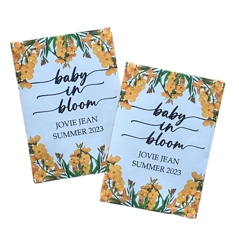 NEW Yellow Flowers Baby Shower Seed Packets