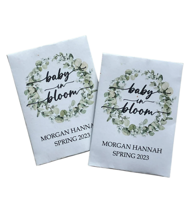 NEW Greenery Wreath Baby Shower Seed Packets