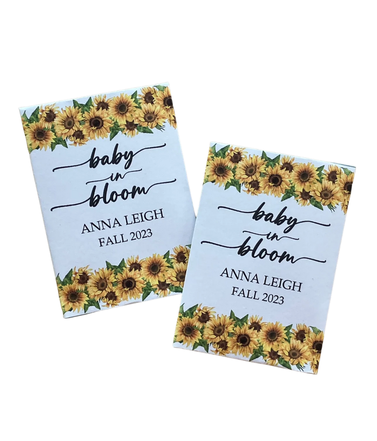 NEW Multiple Sunflower Border Baby Shower Seed Packets