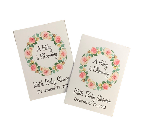 Pink Wreath Baby Shower Seed Packets Floral Favors
