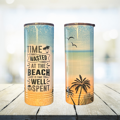 22 oz skinny tumbler - Beach Design