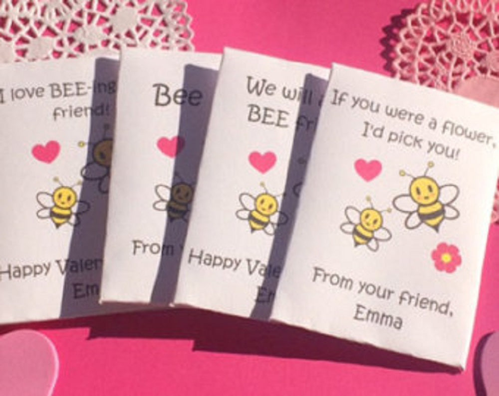 Bee my Valentine baby shower seed packets – Favor Universe