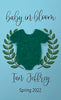 Plantable Seed Card favors for Baby Shower - Includes plantable onesie shape and Laurel Wreath design