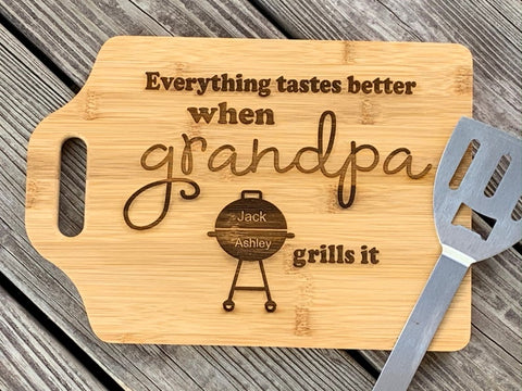 Personalized cutting board for Dad - Bamboo and Slate cutting boards