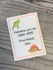 Dinosaur Valentine Cards for kids - Dinosaur seed packets