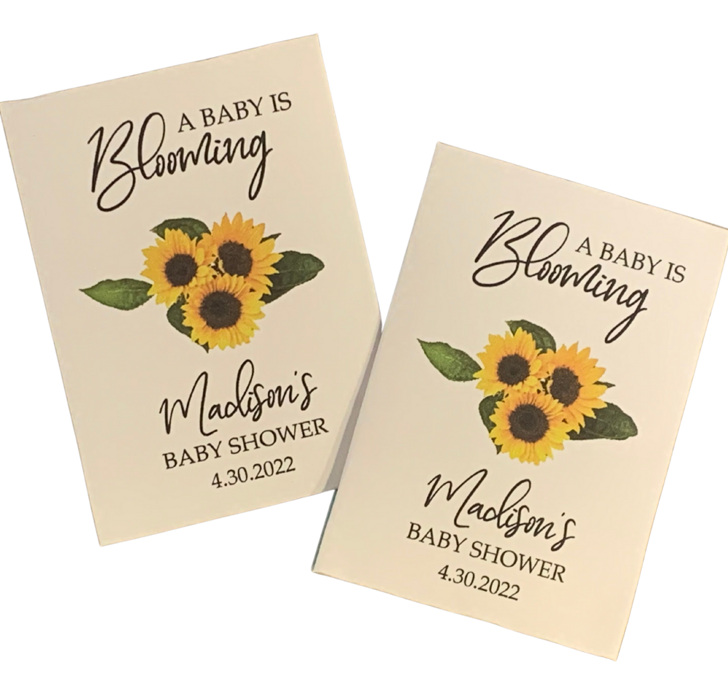 Baby Shower Seed Packets with floral sunflower design – Favor Universe