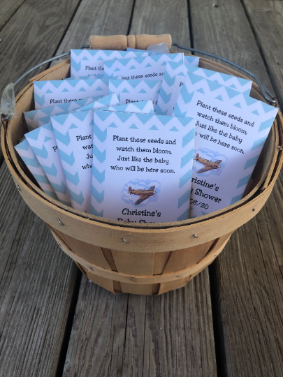 are plant seeds allowed on airplanes Airplane Baby Shower Seed Packets – Favor Universe