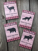 Red Buffalo Plaid Rustic Baby Shower Seed Packets Moose Bear Deer Fox variety