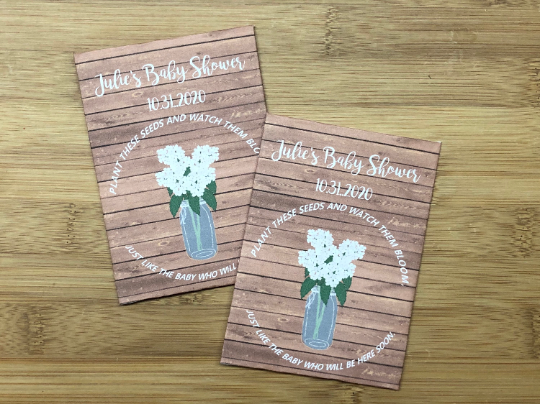 Baby Shower Seed Packets Favors for hydrangea decor