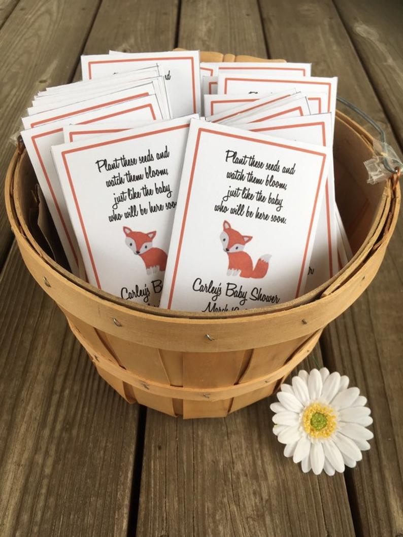 Fox Baby Shower Seed Packets