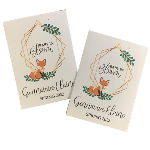 Fox Baby Shower Seed Packets with Frame