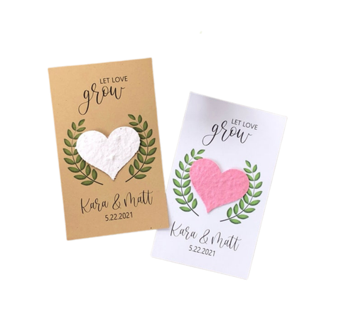 Plantable seed paper wedding favors with Laurel Wreath design
