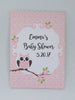 Owl girl baby shower seed packet favors