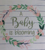 Pink flower wreath baby shower seed packets